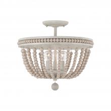 Austin Allen & Co - CA AA1021SR - 3-Light Semi Flush in Sand Dollar with Painted Wood Beads