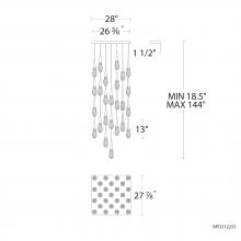 Schonbek Beyond BPD21225S-BK - Hibiscus 25 Light 120-277V Multi-Light Pendant (Square Canopy) in Black with Clear Optic Crystal