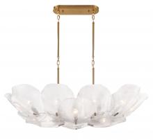 Lib & Co. CA 12056-039 - Corato, 14 Light Island Chandelier, Brushed Brass with Translucent White Glass