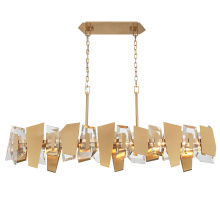 Lib & Co. CA 12214-037 - Castellana 6 Light Linear Chandelier Brushed Brass Clear Crystal