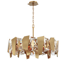 Lib & Co. CA 12215-037 - Castellana 8 Light Chandelier Brushed Brass Clear Crystal