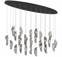 Lib & Co. CA 12221-019-02 - Sorrento, 28 Oval LED Chandelier, Smoke, Black Canopy