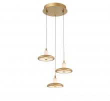 Lib & Co. CA 12253-030 - Mantova, 3 Light LED Pendant, Painted Antique Brass