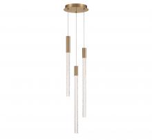 Lib & Co. CA 12270-037 - Gravina, 3 Light LED Chandelier, Brushed Brass, Clear Crystal