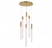 Lib & Co. CA 12271-037 - Gravina, 6 Light LED Chandelier, Brushed Brass, Clear Crystal