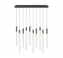 Lib & Co. CA 12274-048 - Gravina, 10 Light Rectangular LED Chandelier, Brushed Gun Metal, Clear Crystal