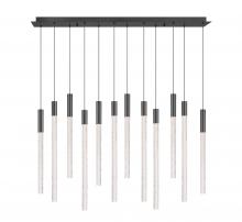 Lib & Co. CA 12275-048 - Gravina, 12 Light Rectangular LED Chandelier, Brushed Gun Metal, Clear Crystal