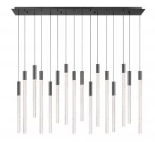 Lib & Co. CA 12276-048 - Gravina, 16 Light Rectangular LED Chandelier, Brushed Gun Metal, Clear Crystal