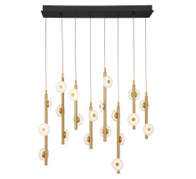 Lib & Co. CA 12365-02 - Etna 20 Light Rectangular LED Chandelier Matte Black
