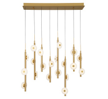 Lib & Co. CA 12365-030 - Etna 20 Light Rectangular LED Chandelier Painted Antique Brass