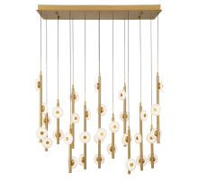 Lib & Co. CA 12366-030 - Etna 35 Light Rectangular LED Chandelier Painted Antique Brass