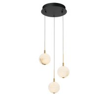 Lib & Co. CA 12370-02 - Corfu 3 Light Round LED Pendant Matte Black