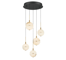 Lib & Co. CA 12371-02 - Corfu 5 Light Round LED Chandelier Matte Black