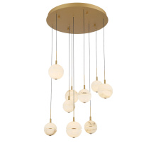 Lib & Co. CA 12372-030 - Corfu 9 Light Round LED Chandelier Painted Antique Brass