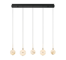 Lib & Co. CA 12375-02 - Corfu 5 Light Linear LED Chandelier Matte Black