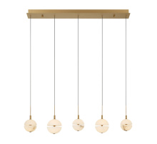 Lib & Co. CA 12375-030 - Corfu 5 Light Linear LED Chandelier Painted Antique Brass
