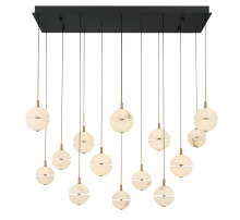 Lib & Co. CA 12377-02 - Corfu 14 Light Rectangular LED Chandelier Matte Black