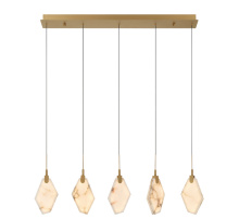 Lib & Co. CA 12386-030 - Kosmos 5 Light Linear LED Chandelier Painted Antique Brass