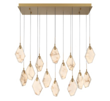 Lib & Co. CA 12388-030 - Kosmos 14 Light Rectangular LED Chandelier Painted Antique Brass