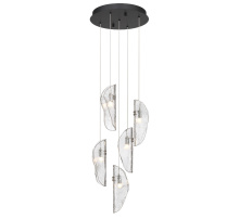 Lib & Co. CA 12407-017-02 - Sorrento 5 Light Round LED Chandelier Clear Black Canopy