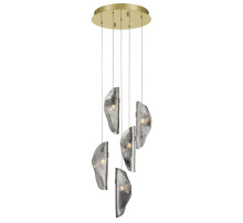 Lib & Co. CA 12407-019-07 - Sorrento 5 Light Round LED Chandelier Smoke Gold Canopy