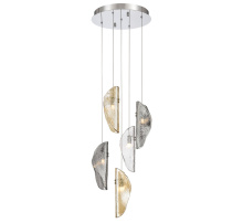 Lib & Co. CA 12407-023-01 - Sorrento 5 Light Round LED Chandelier Mixed Chrome Canopy