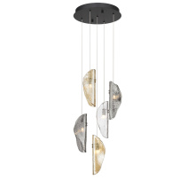 Lib & Co. CA 12407-023-02 - Sorrento 5 Light Round LED Chandelier Mixed Black Canopy