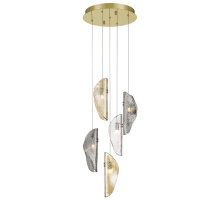 Lib & Co. CA 12407-023-07 - Sorrento 5 Light Round LED Chandelier Mixed Gold Canopy