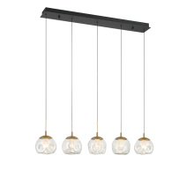 Lib & Co. CA 12444-02 - Camerino 5 Light Linear LED Chandelier Matte Black