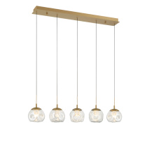 Lib & Co. CA 12444-030 - Camerino 5 Light Linear LED Chandelier Painted Antique Brass