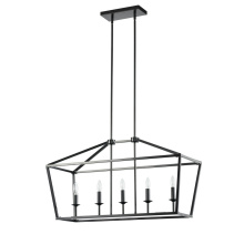 Avista Lighting A4836BK - Avista Stratford Linear Chandelier 5-Light Black