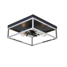 Avista Lighting F2302BKCH - Avista Easton Flush Mount Square 2-Light Black & Chrome