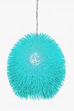 Varaluz 169P01AQ - Urchin 1 Light Pendant - Aqua Velvet