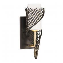 Varaluz 240K01MBFG - Flow 1 Light Left Sconce - Matte Black/French Gold