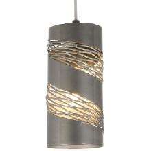 Varaluz 240M01SL - Flow 1 Light Cylinder Mini Pendant - Steel