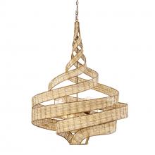 Varaluz 240P06LBTR - Flow 6 Light Large Twist Pendant - Baguette/Natural Rattan
