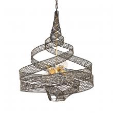 Varaluz 240P06LMBFG - Flow 6 Light Large Twist Pendant - Matte Black/French Gold