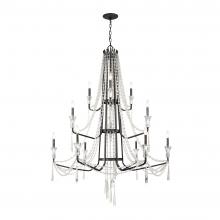 Varaluz 270C12OX - Barcelona 12 Light 3-Tier Crystal Chandelier - Onyx