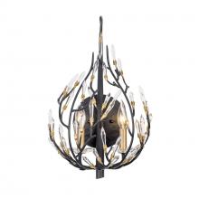 Varaluz 271K02MBFG - Bask 2 Light Crystal Sconce - Matte Black/French Gold