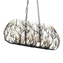 Varaluz 271N06MBFG - Bask 6 Light Crystal Linear Pendant - Matte Black/French Gold