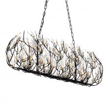 Varaluz 271N08MBFG - Bask 8 Light Crystal Linear Pendant - Matte Black/French Gold