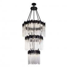 Varaluz 309C19MBFG - Matrix 18 Light 3-Tier Chandelier - Matte Black/French Gold