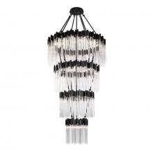 Varaluz 309C30MBFG - Matrix 30Light 4-Tier Chandelier - Matte Black/French Gold