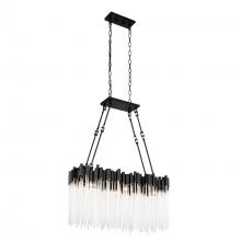 Varaluz 309N06MBFG - Matrix 6 Light Linear Pendant - Matte Black/French Gold