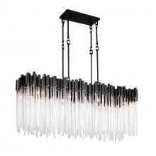 Varaluz 309N08MBFG - Matrix 8 Light Linear Pendant - Matte Black/French Gold