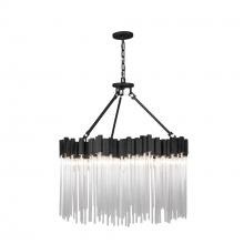 Varaluz 309P10MBFG - Matrix 10 Light Pendant - Matte Black/French Gold