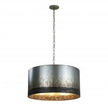 Varaluz 323P04OG - Cannery 4 Light Drum Pendant - Ombre Galvanized