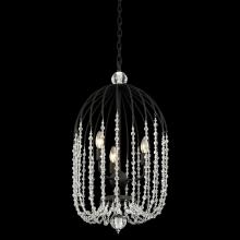 Varaluz 343F03MB - Voliere 3 Light Crystal Tall Pendant - Matte Black