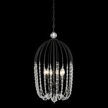 Varaluz 343F06MB - Voliere 6 Light Crystal Pendant - Matte Black