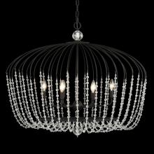 Varaluz 343N06MB - Voliere 6 Light Crystal Oval Pendant - Matte Black